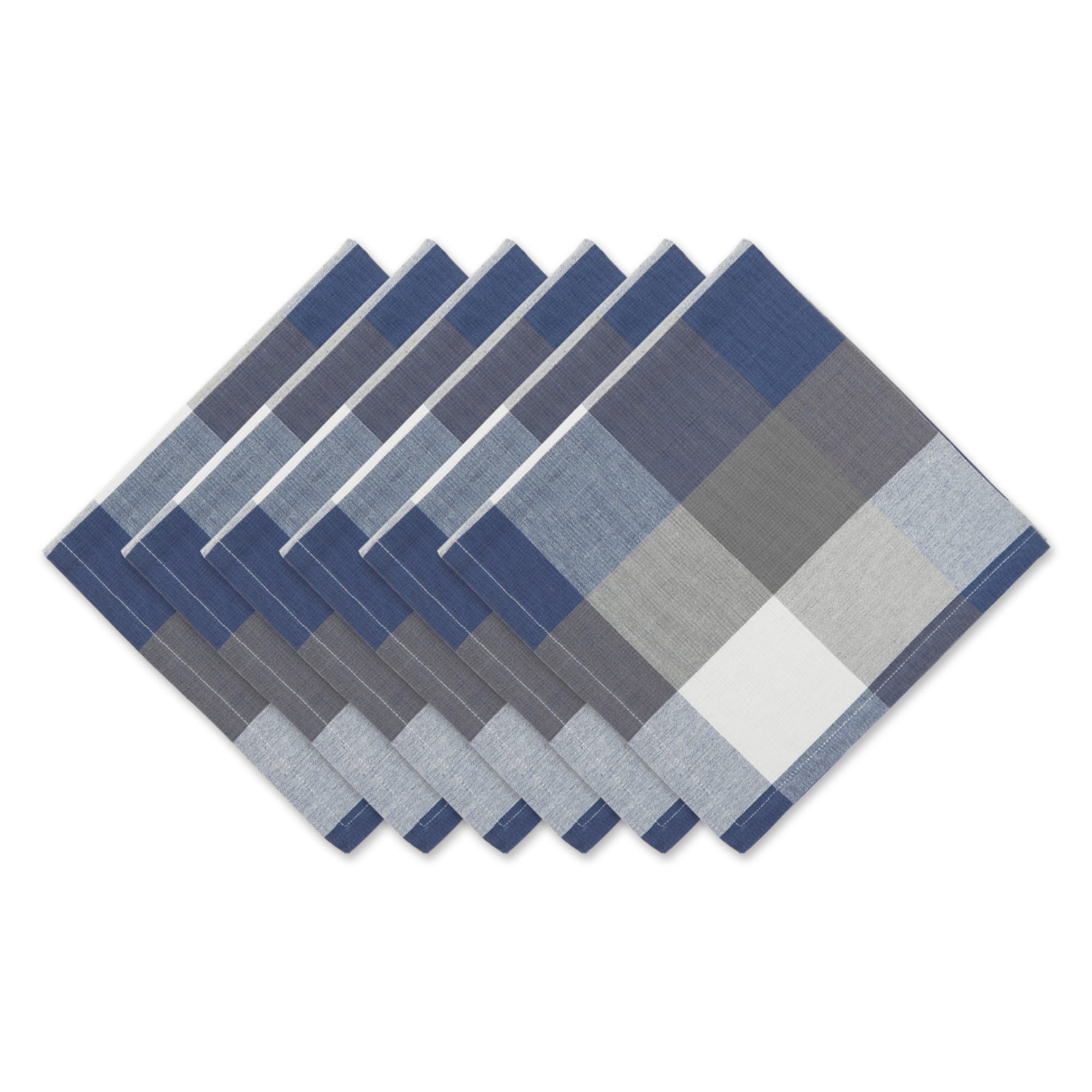 DII® Oversized Tri Color Check Cloth Dinner Napkins